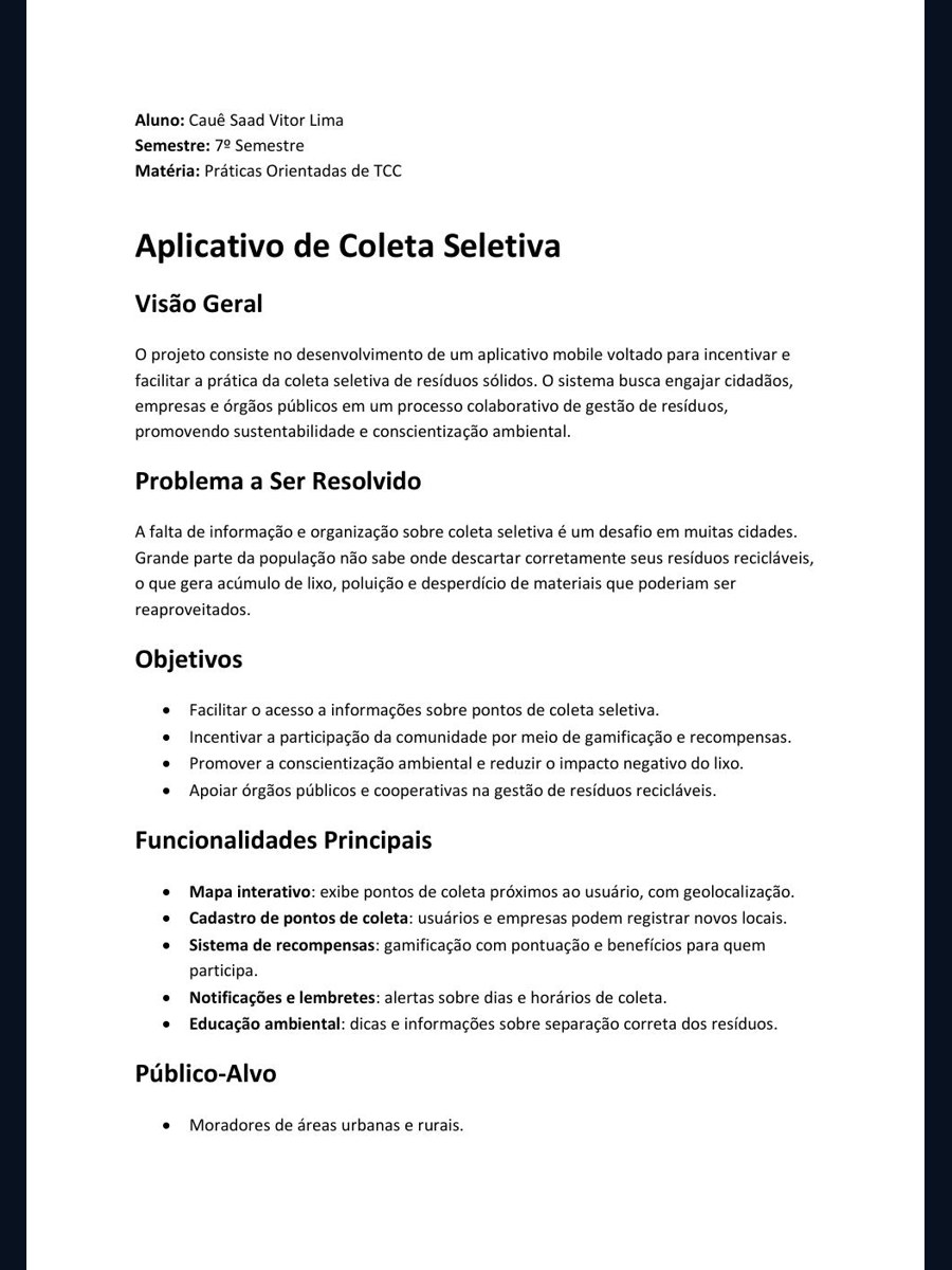 Miniatura da publicação Tema de TCC