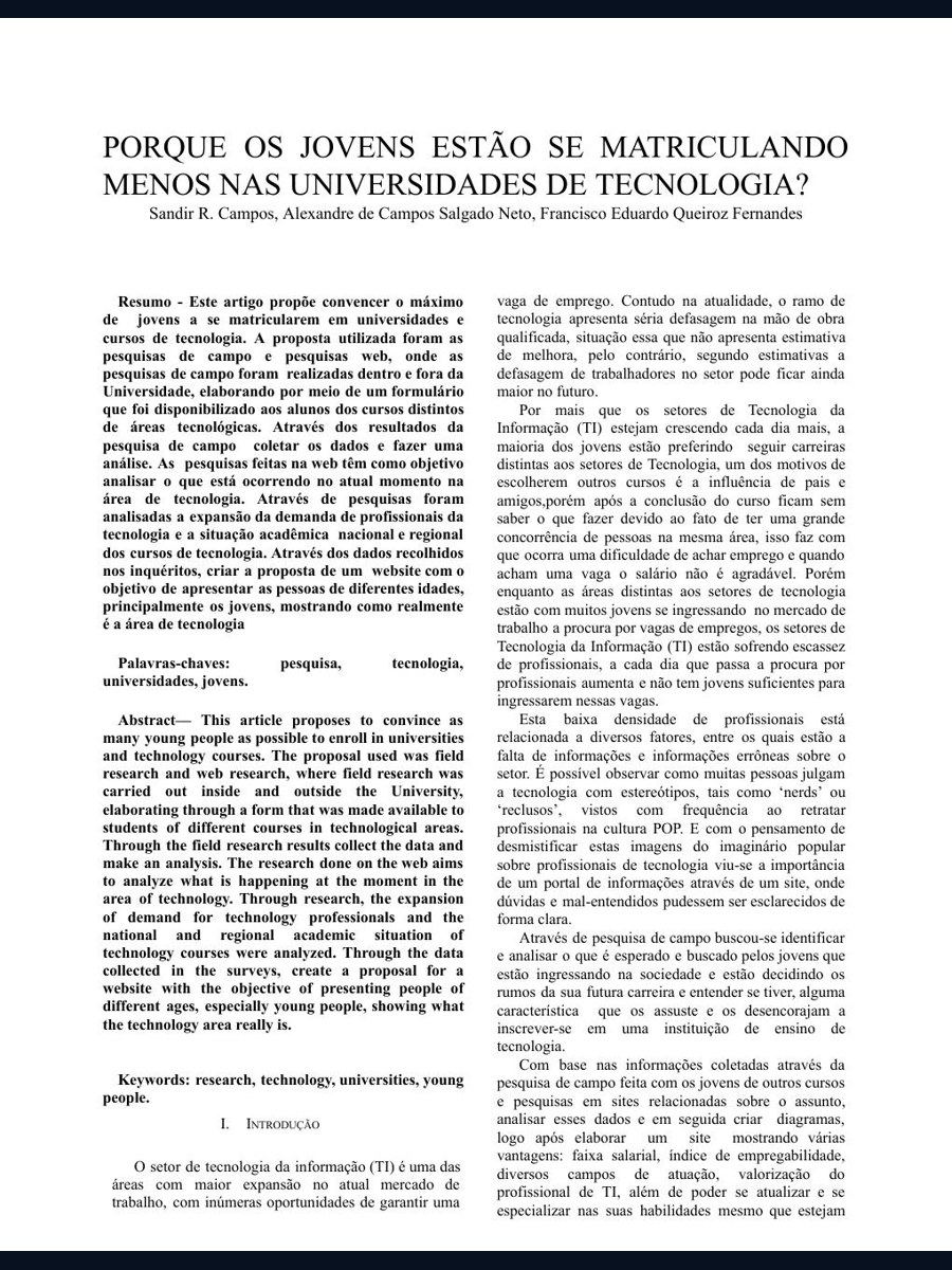 Capa da publicação Por que os jovens estão se matriculando menos nas universidades de tecnologia?